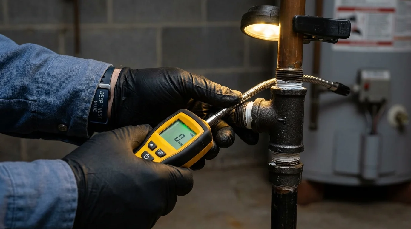 Gas leak detection with electronic sniffer by Johns Plumbing LLC in Rainbow City