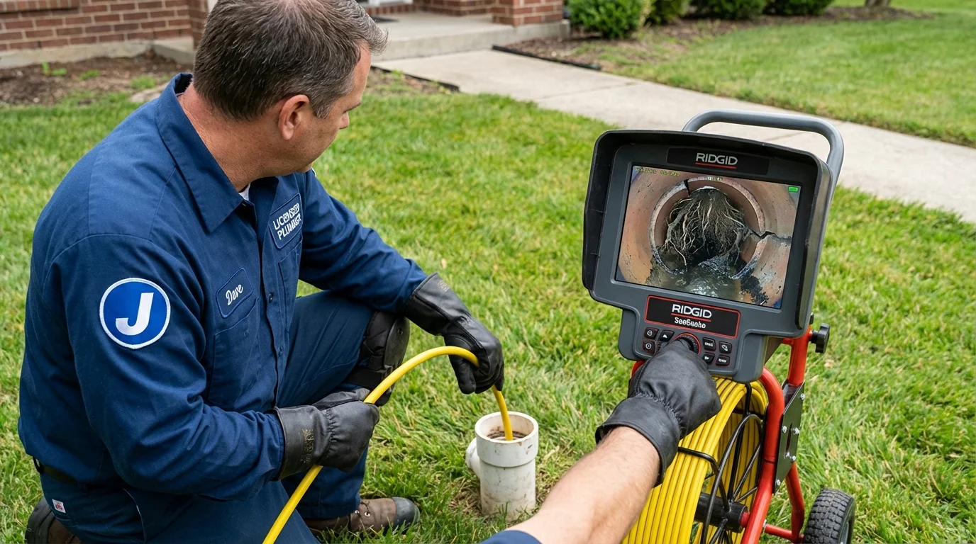 Sewer camera inspection being performed by Johns Plumbing LLC in Rainbow City