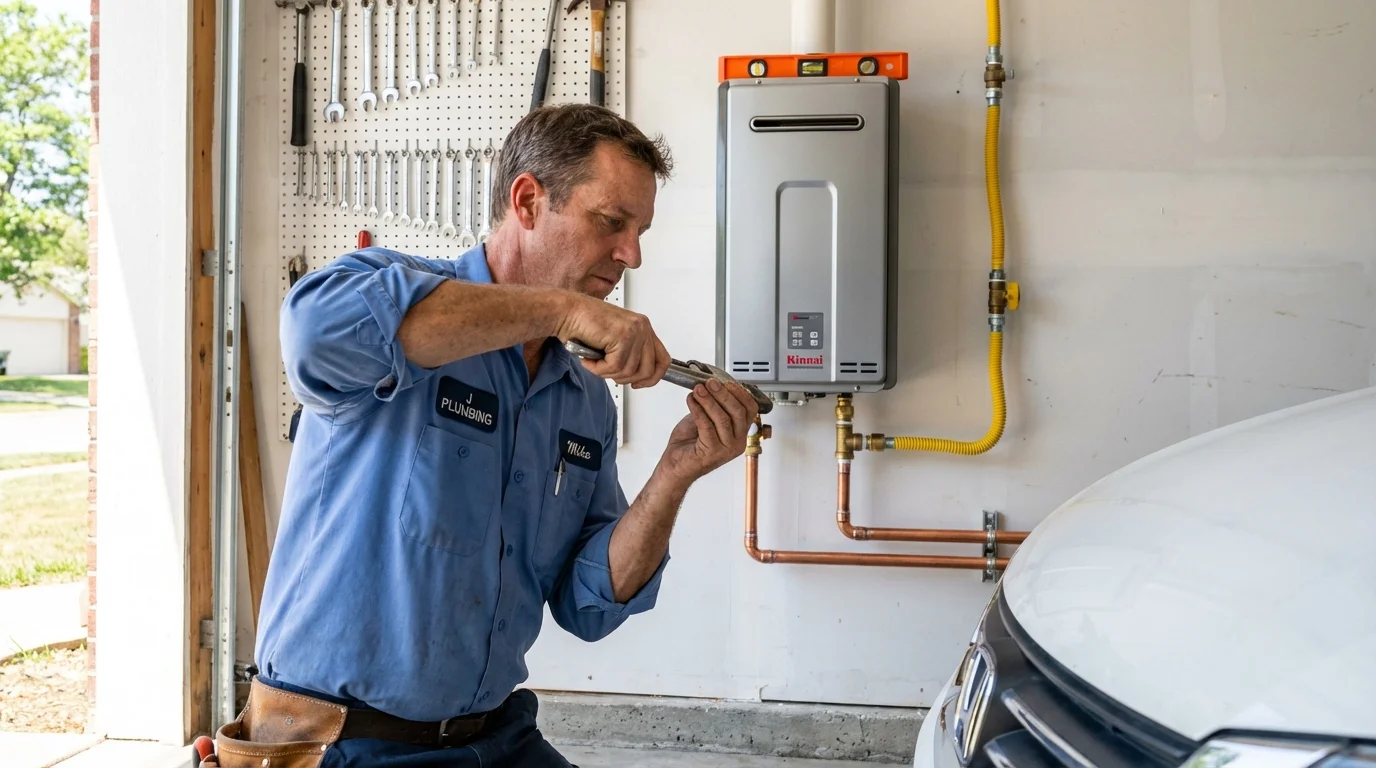 Tankless water heater installation by a Johns Plumbing LLC plumber in Rainbow City